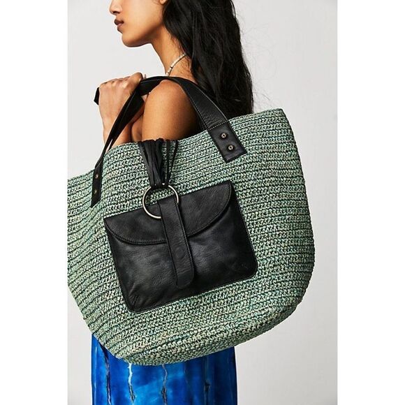 New Free People En Riva Raffia Tote Size OS 18”L x13”H 8”W - Picture 1 of 8